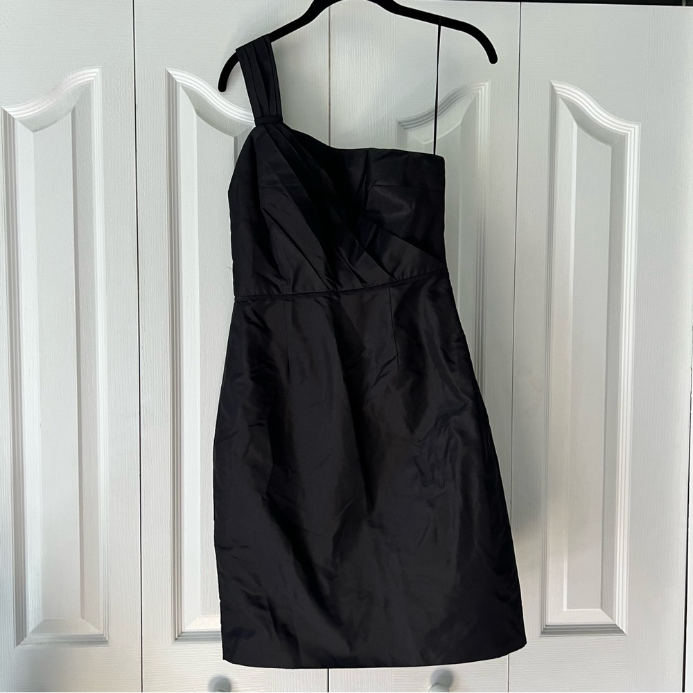 J. Crew Chic Black One-Shoulder Dress NWOT Size 4